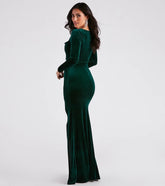 Adrianna Velvet Long Sleeve Mermaid Dress